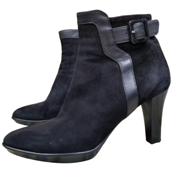 Aquatalia Shoes - Aquatalia by Marvin K Rae waterproof black suede platform ankle booties sz 8